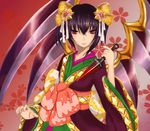  black_hair blood brave_frontier caneera dark_lady_kikuri goth_idol_kikuri japanese_clothes kikuri kimono red_eyes wings 