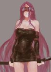  bad_id bad_pixiv_id blindfold breasts cleavage dagger fate/stay_night fate_(series) ishidah large_breasts long_hair purple_hair rider solo very_long_hair weapon 