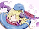  blonde_hair breasts cleavage horns lilith_(p&amp;d) pointy_ears purple_eyes puzzle_&amp;_dragons snake wings 