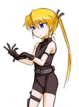  bad_id bad_pixiv_id blonde_hair blue_eyes gloves holster kill_me_baby monoiri_b solo sonya_(kill_me_baby) thigh_holster twintails 