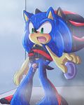  angelofhapiness anthro black_fur blue_hair erection fur gay green_eyes hair hedgehog male mammal nude open_mouth penis sega sex shadow_the_hedgehog shower soap sonic_(series) sonic_the_hedgehog 