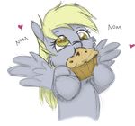  alpha_channel blonde_hair bri-sta colored cute derp derpy_hooves_(mlp) eating equine female fluffy food friendship_is_magic grey_body hair longren mammal muffin my_little_pony nom om_nom_nom pegasus plain_background solo transparent_background wings yellow_eyes 