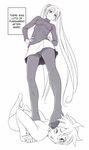  1boy 1girl black_legwear blonde_hair blush crotch_seam feet femdom foot_on_head hard_translated hatsune_miku kagamine_len long_hair lying monochrome naughty_face no_shoes nude open_mouth panties panties_under_pantyhose pantyhose ribbed_sweater solo stomping sweater they_had_lots_of_sex_afterwards toes translated twintails underwear very_long_hair vocaloid wokada 