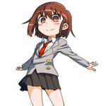  bad_id bad_pixiv_id brown_eyes brown_hair kill_me_baby monoiri_b necktie oribe_yasuna red_neckwear school_uniform short_hair skirt solo 