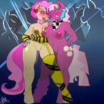  80s anthro anthrofied arnachy blush breasts cheerilee_(mlp) cutie_mark duo equine eyewear female friendship_is_magic green_eyes hair horse lesbian mammal mayor_mare_(mlp) my_little_pony nipples pink_hair pony pussy smile standing two_tone_hair 