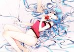  apple blue_eyes blue_hair hatsune_miku long_hair naoto_(tulip) romeo_and_cinderella_(vocaloid) vocaloid 