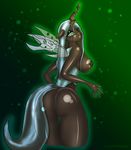  absurd_res anthro anthrofied anus big_breasts big_butt breasts butt changeling female friendship_is_magic green_eyes green_hair green_theme hair hi_res holes horn looking_back my_little_pony nipples pussy queen_chrysalis_(mlp) sixpathoffriendship slit_pupils standing translucent_hair transparent_hair wings 