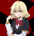  ahoge akuma_no_riddle blonde_hair hashiri_nio red_eyes school_uniform short_hair solo tetopetesone 