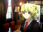  bad_id bad_pixiv_id blonde_hair grey_eyes highres ponytail pui solo umineko_no_naku_koro_ni ushiromiya_jessica 