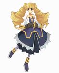  archer_(disgaea) bad_id bad_pixiv_id belt blonde_hair blue_eyes blush disgaea dress drill_hair flat_chest kuramori long_hair pointy_ears shoes solo thighhighs twintails 