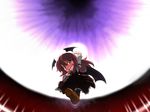  [] bat_wings blush danmaku head_wings koakuma long_hair red_eyes red_hair solo tears touhou wings 