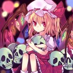  bad_id bad_pixiv_id blonde_hair flandre_scarlet hat nonaka one_side_up ponytail red_eyes short_hair skull solo touhou wings 