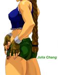  fingerless_gloves gloves julia_chang long_hair shorts solo tekken 