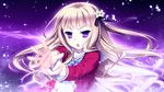  akatsuki-works blonde_hair game_cg hello_lady long_hair purple_eyes saeki_hokuto sex takazaki_eru 