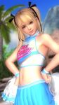  1girl 3d beach blonde_hair cheerleader dead_or_alive dead_or_alive_5 marie_rose screencap tecmo twintails 