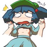  bad_id bad_pixiv_id blue_hair blush breasts forced hair_bobbles hair_ornament hat inunoko. kawashiro_nitori nipples o_o open_mouth small_breasts tears touhou two_side_up 