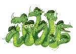  conjoined dragon green_scales hydra kaiju male multi_head plain_background reptile scalie 
