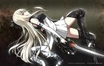  blonde_hair boots dress long_hair pixiv_fantasia red_eyes sky_(freedom) sword thighhighs weapon 