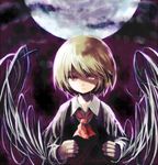  ascot blonde_hair blouse darkness ex-rumia expressionless full_moon furorida moon night no_ribbon red_eyes rumia short_hair touhou vest 