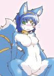  acky05_wolf blue_hair furry green_eyes krystal nintendo open_mouth solo star_fox 