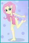  apron blue_eyes equestria_girls female fingers fluttershy_(eg) friendship_is_magic hair hands hindpaw human long_hair looking_at_viewer mammal my_little_pony ohohokapi panties panties_around_ankle paws pink_hair plain_background smile underwear yellow_skin 