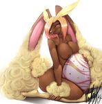  anthro breasts egg female lagomorph lopunny mammal nintendo nipples nude pok&#233;mon rabbit smile solo vexstacy video_games 