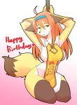  borrowed_character fox furry kazuhiro long_hair orange_hair pole_dancing red_eyes solo 