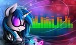  abstract_background blue_hair bracelet bubble clothing equine eyewear female friendship_is_magic fur glasses glow_rings glowing glowstick hair headphones hi_res hoodie horn jewelry looking_at_viewer mammal multi-colored_hair my_little_pony necklace purple_eyes red_eye shaded signature smile solo sound_bars sunglasses sweater two_tone_hair unicorn vinyl_scratch_(mlp) wallpaper white_fur yakovlev-vad 