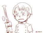  2boys baratie chef crossed_arms east_blue frown hat male male_focus multiple_boys one_piece sanji shueisha sketch tsuyomaru young younger zeff 