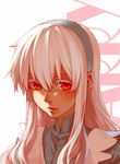  character_name hairband kagerou_project kozakura_marry long_hair looking_at_viewer lowrain red_eyes solo white_hair 