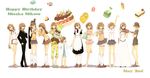  ahoge balloon baseball_cap brown_eyes brown_hair cake casual cat clone coin costume_chart dress food formal ghost_(ghost528) gym_uniform hair_ornament hairpin hat head_mounted_display highres instrument last_order maid maid_headdress misaka_imouto misaka_mikoto multiple_girls pajamas school_uniform shorts shorts_under_skirt skirt suit swimsuit to_aru_kagaku_no_railgun to_aru_majutsu_no_index violin 