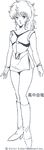  1girl 80s character_design extract hirano_toshihiro lineart megazone_23 oldschool takanaka_yui 