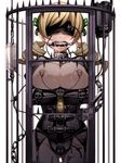  bdsm birdcage bit_gag blindfold blonde_hair bondage bound breasts cage chain drill_hair gag gagged in_cage intravenous_drip large_breasts locked_arms long_hair mahou_shoujo_madoka_magica nipple_chain nipple_clamps nipple_piercing nipples piercing solo soul_gem straitjacket thigh_gap tomoe_mami torigoe_takumi twin_drills twintails 