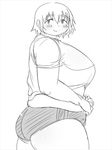  1girl blush breasts huge_breasts obese shimejix 