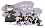  akemi_homura bad_id bad_pixiv_id barefoot black_gloves black_hair black_hat black_ribbon blonde_hair blue_eyes braid brown_hair capelet clara_dolls_(madoka_magica) floating_hair flower full_body gloves hair_ornament hairband hat jewelry kasagi long_hair mahou_shoujo_madoka_magica mahou_shoujo_madoka_magica_movie multiple_girls necklace purple_eyes restrained ribbon short_hair silver_hair solid_oval_eyes standing stocks text_focus translated twin_braids veil very_long_hair 