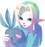  blonde_hair blue_eyes hat holding link looking_at_viewer male_focus mask mutti_(stamm) pointy_ears solo the_legend_of_zelda 