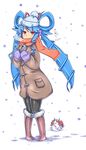  alternate_costume beatmania beatmania_iidx bemani black_legwear blue_hair blush boots hair_ornament hair_rings hat highres jubeat keyhole long_hair maud mittens ototobe pantyhose red_eyes ririize_to_honoo_ryuu_laevateinn scarf solo twintails 