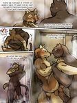  abs against_wall anthro army big_penis blush butt canine coal_(maririn) comic erection feline gay male mammal maririn mondo muscles nude panther pecs penis sweat wolf 
