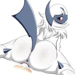  absol anus black_nose blush butt cum cum_in_pussy cum_inside disembodied_penis duo faceless_male female feral interspecies looking_back male mofumofu nintendo penetration penis plain_background pok&#233;mon pok&#233;philia pok&eacute;mon pok&eacute;philia pussy red_eyes sex straight vaginal vaginal_penetration video_games white_background 