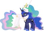  absurd_res absurdly_absurd_res alpha_channel blue_eyes blue_fur blue_hair crying cutie_mark duo equine eyes_closed female feral friendship_is_magic fur hair hi_res horn horse hug mammal multi-colored_hair my_little_pony plain_background pony princess_celestia_(mlp) princess_luna_(mlp) royalty tears transparent_background two_tone_hair white_fur winged_unicorn wings 