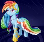  clothing dress dstears equine female friendship_is_magic gold hair headpiece mammal multi-colored_hair my_little_pony necklace pearl_necklace pegasus ponytail purple_eyes rainbow_dash_(mlp) rainbow_hair shooting_star solo standing water wings 