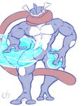  amphibian anthro biceps big_muscles frog greninja grey_skin gs male muscles naturally_censored nintendo pecs pok&#233;mon pok&eacute;mon pose scales solo standing toned tongue video_games white_skin yellow_eyes 