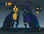  amber_eyes anthro arthropod big_breasts breasts digitigrade female iggi insect model_sheet multi_limb multiple_arms nude ovipositor pussy solo wide_hips 