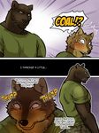  abs anthro army big_penis blush butt canine clothed clothing coal_(maririn) comic english_text feline fur gay male mammal maririn military mondo muscles panther pecs penis text wolf 