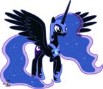  absurd_res alpha_channel black_fur blue_hair cutie_mark equine female feral friendship_is_magic fur hair helmet hi_res horn horse long_hair mammal my_little_pony nightmare_moon_(mlp) plain_background pony smile solo teal_eyes transparent_background two_tone_hair winged_unicorn wings 