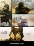 anthro army canine clothing comic english_text fur gun helmet male mammal maririn military mondo ranged_weapon tank text weapon wolf 