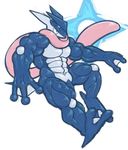  amphibian anthro bicep frog greninja male muscles naturally_censored ninja nintendo pecs penis pok&#233;mon pok&eacute;mon tongue video_games 