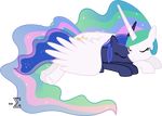  absurd_res alpha_channel blue_fur blue_hair duo equine eyes_closed female feral friendship_is_magic fur hair hi_res horn horse long_hair mammal multi-colored_hair my_little_pony plain_background pony princess_celestia_(mlp) princess_luna_(mlp) sleeping smile transparent_background two_tone_hair white_fur winged_unicorn wings 