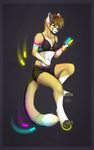  anthro bra canine clothing cyan_eyes f-r95 female mammal shorts solo underwear 