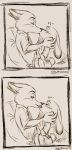  anthro canine disney female fox interspecies judy_hopps kissing lagomorph love male mammal mitoro nick_wilde rabbit text translation_request zootopia 